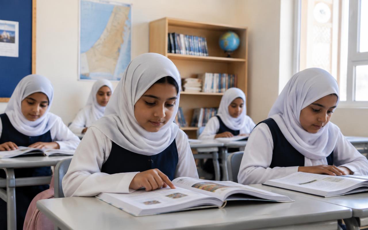 Students working together at a table